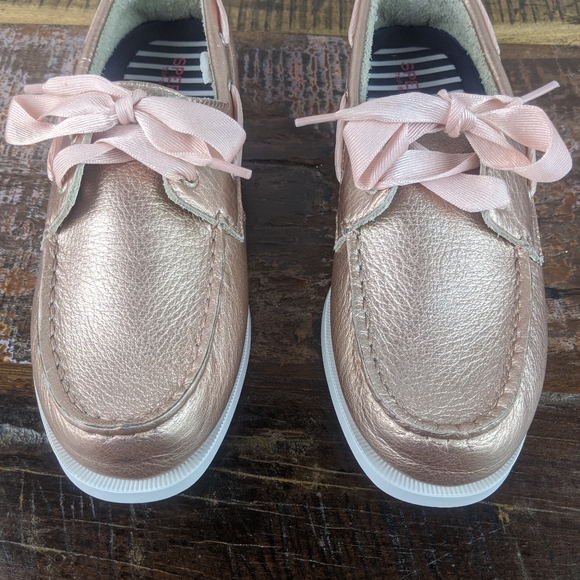Sperry Top Sider Sparkle Boat Rose Gold (Pink) Size Youth 6 - Picture 3 of 15